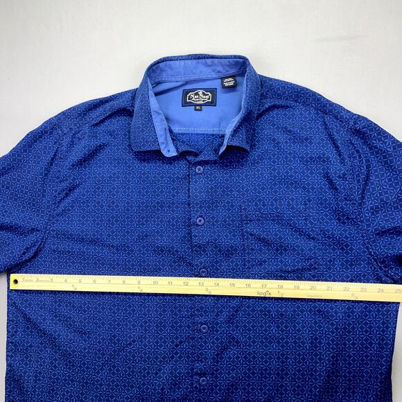 Nat Nast Luxury Originals Shirt Mens XL Blue Short Sleeve Geometric Print Btn Up - Picture 7 of 16